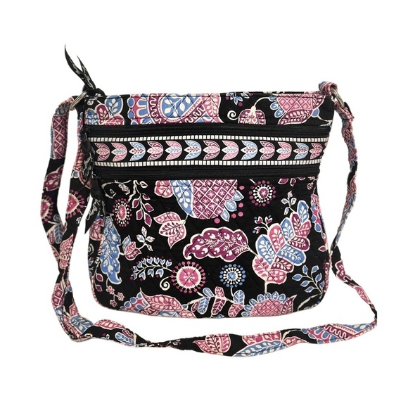 Vera Bradley Triple Zip Hipster & Small Lined Cosmetic Pouch Set Alpine Floral - Picture 2 of 16